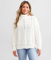 Destructed Turtleneck Sweater