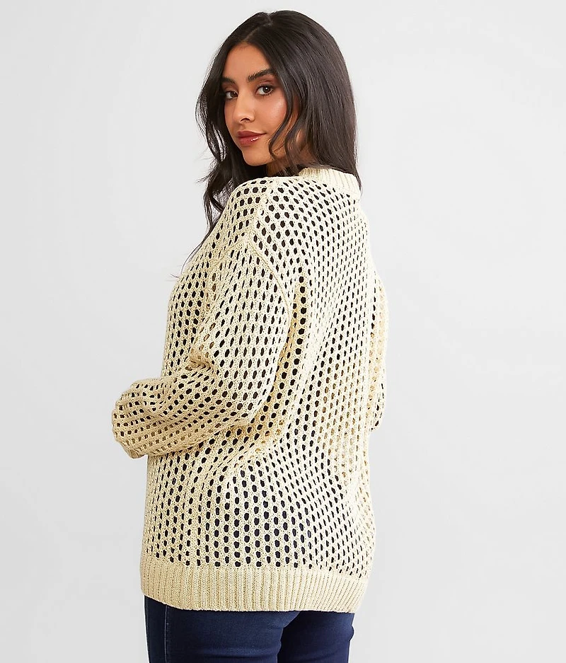 Open Stitch Metallic Sweater