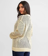 Open Stitch Metallic Sweater