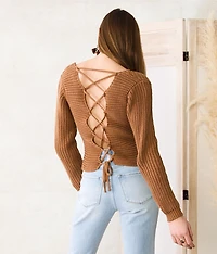Lace Up Sweater