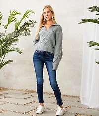 Cable Knit Fringe Sweater