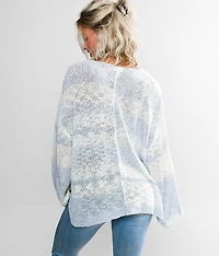 Striped Open Weave Sweater
