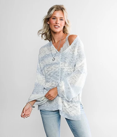 Striped Open Weave Sweater