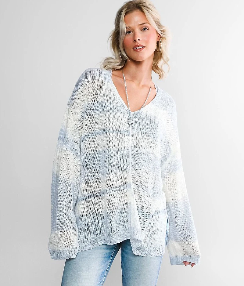 Striped Open Weave Sweater