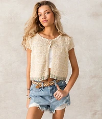 Open Back Cropped Sweater