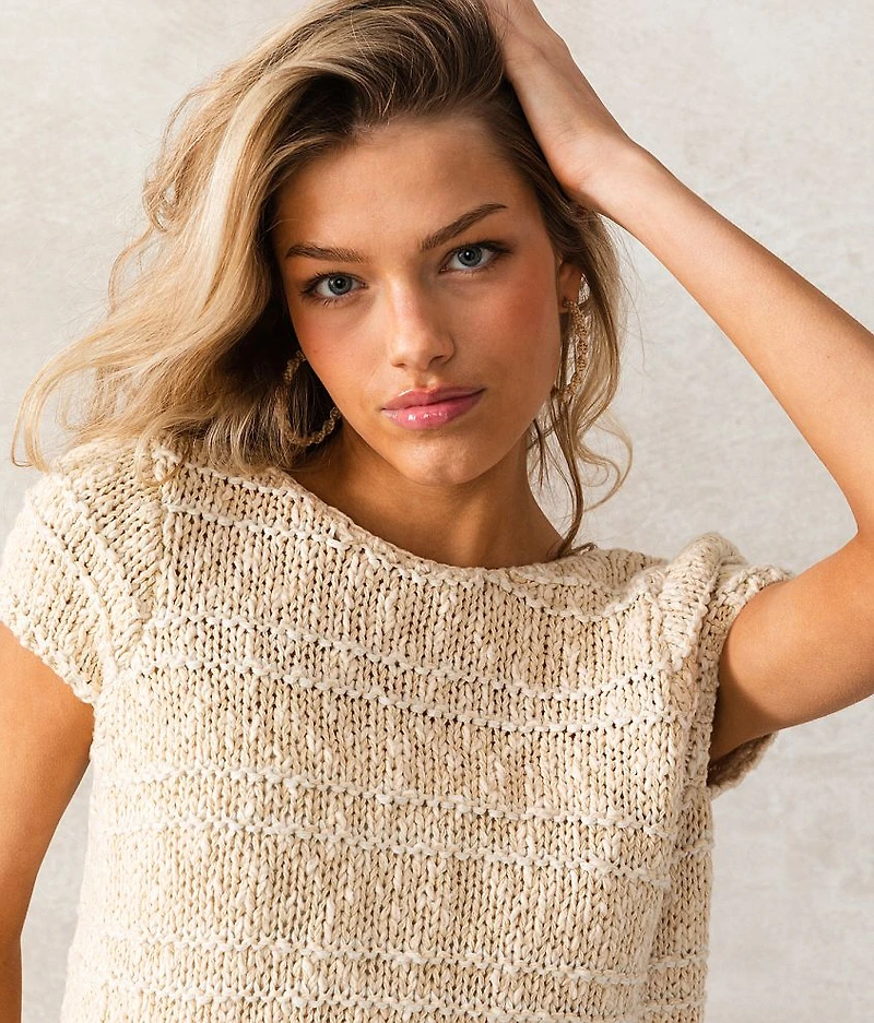 Open Back Cropped Sweater