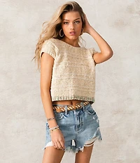 Open Back Cropped Sweater