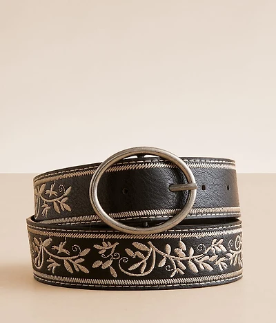 Floral Embroidered Belt
