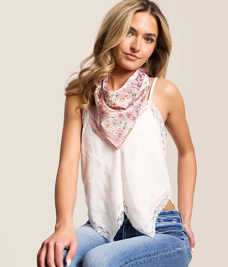 Floral Satin Scarf