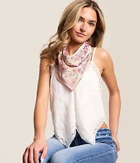 Floral Satin Scarf
