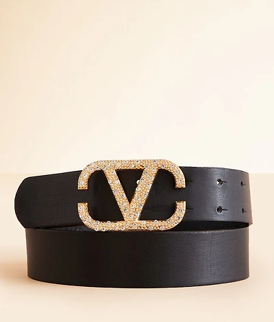 Rhinestone Buckle Belt