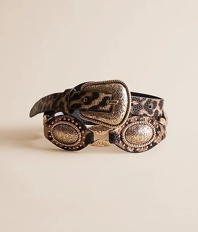 Western Leopard Print Belt