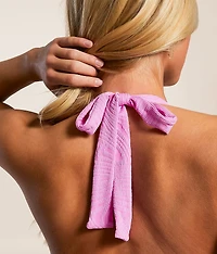 New Wave Jacquard Halter Swim Top