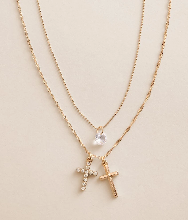 2 Pack Cross Necklace Set