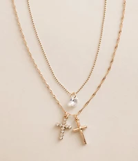 2 Pack Cross Necklace Set