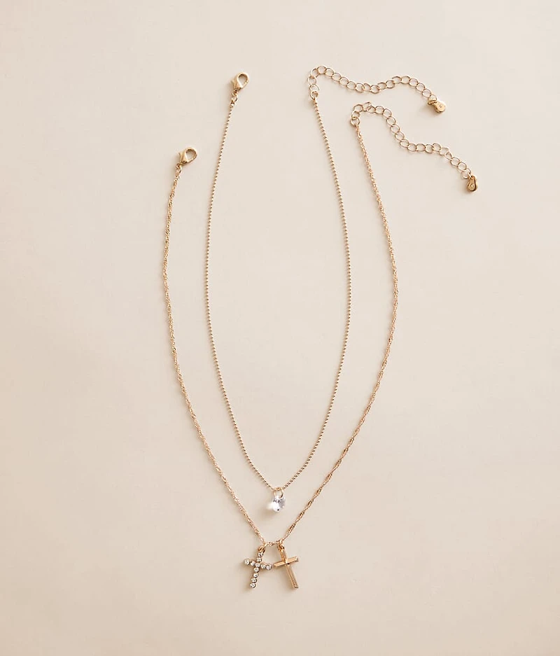 2 Pack Cross Necklace Set