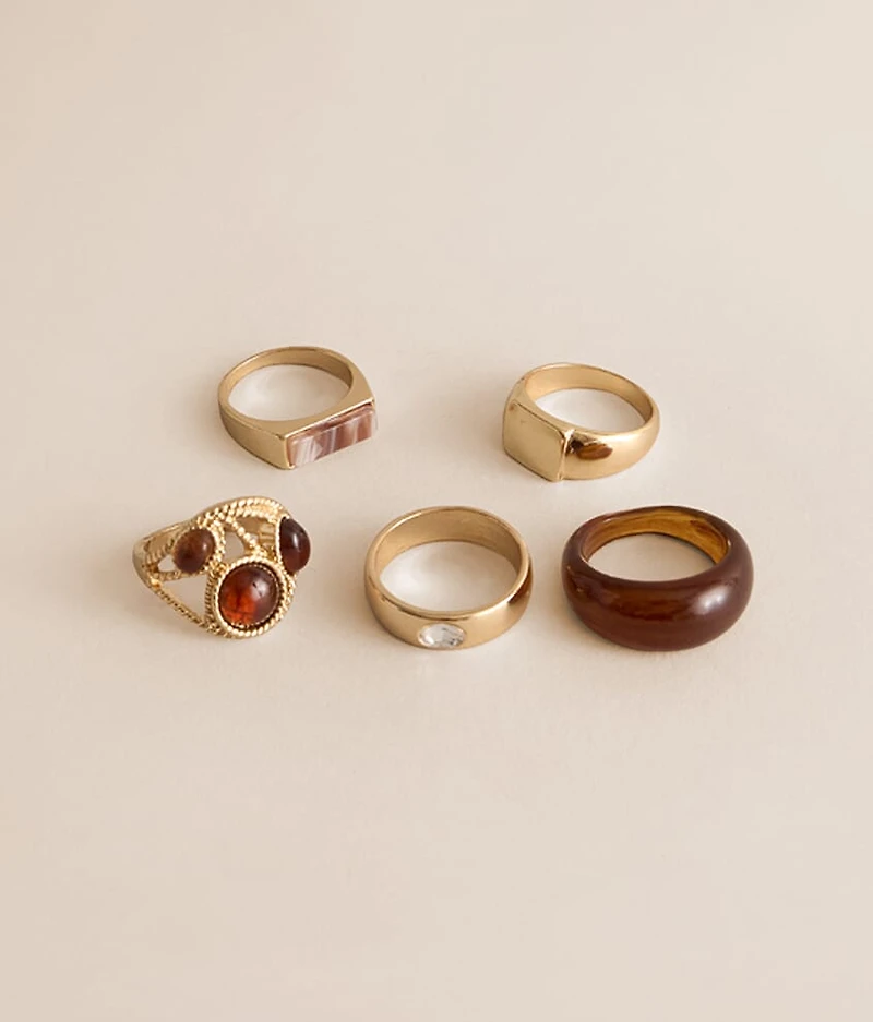 5 Pack Mixed Ring Set