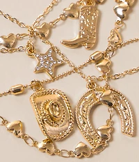 4 Pack Western Pendant Necklace Set