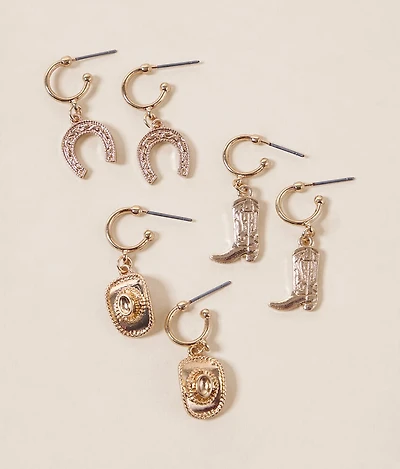3 Pack Western Earring Set