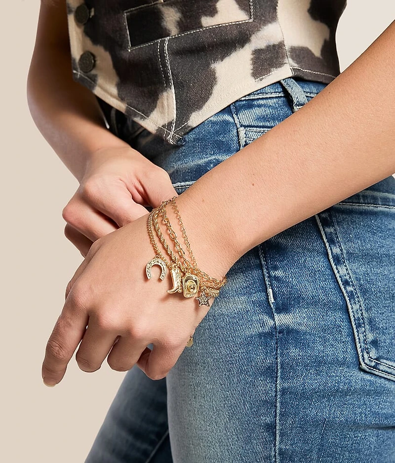 4 Pack Western Pendant Bracelet Set