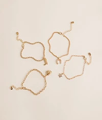 4 Pack Western Pendant Bracelet Set