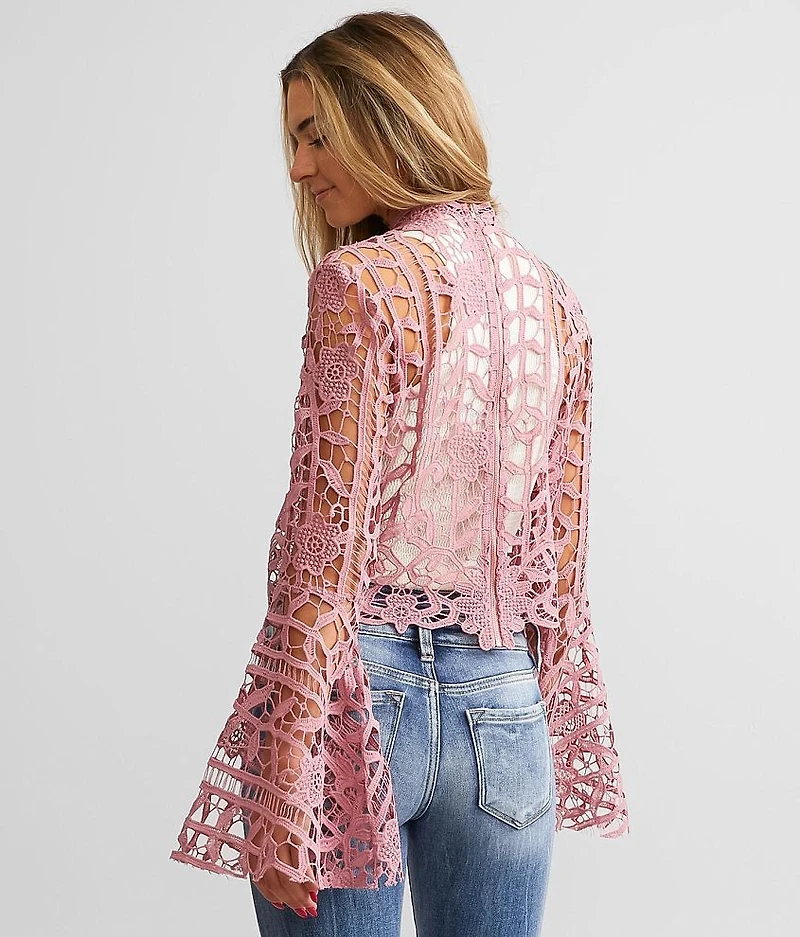 Crochet Mock Neck Top