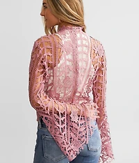 Crochet Mock Neck Top