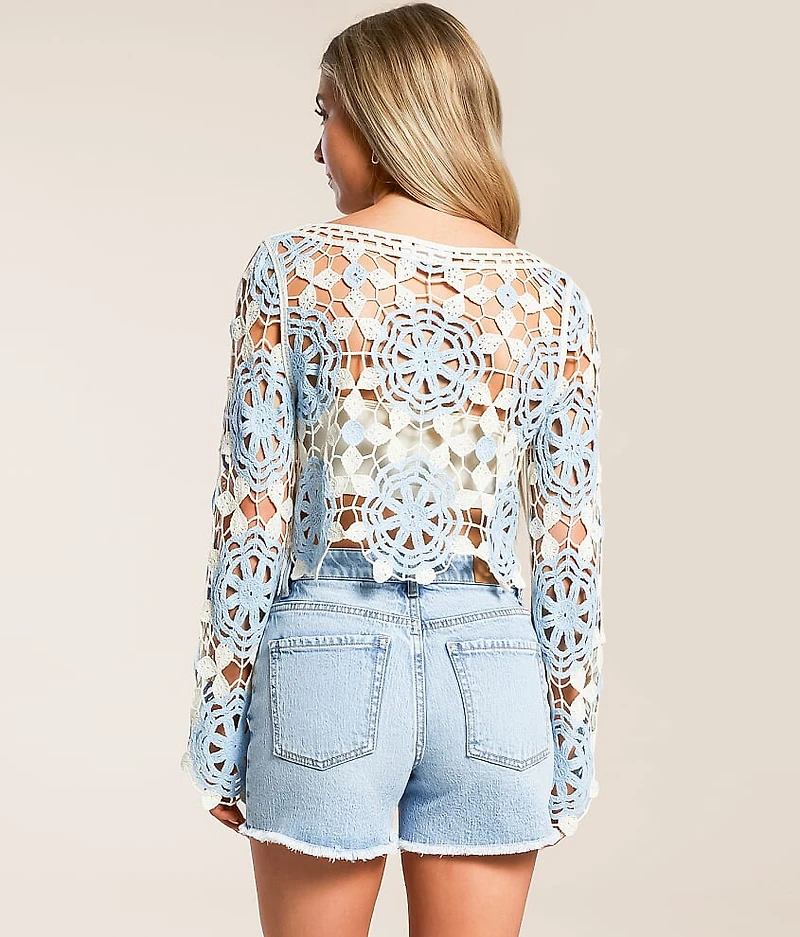 Floral Crochet Sweater