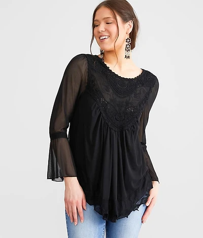 Semi-Sheer Mesh Top