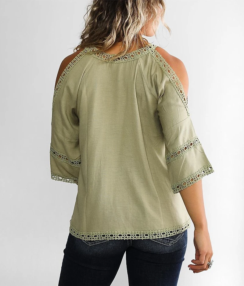 Cold Shoulder Crochet Top