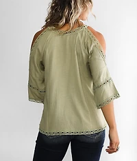 Cold Shoulder Crochet Top