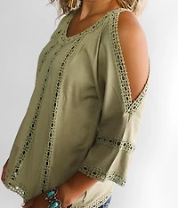Cold Shoulder Crochet Top