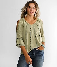 Cold Shoulder Crochet Top