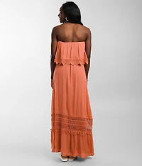 Strapless Crochet Maxi Dress