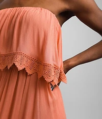 Strapless Crochet Maxi Dress