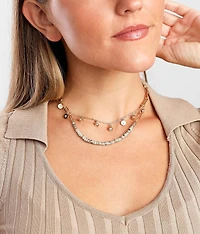 2 Pack Coin & Bead Necklace Set