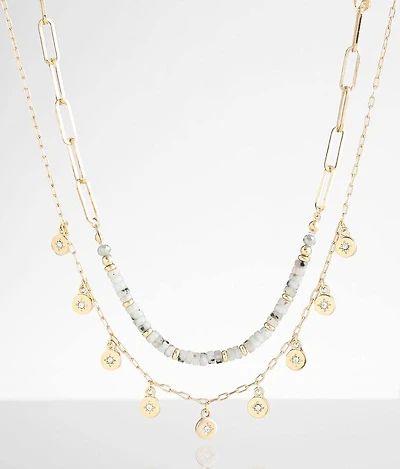 2 Pack Coin & Bead Necklace Set