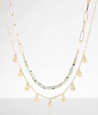 2 Pack Coin & Bead Necklace Set