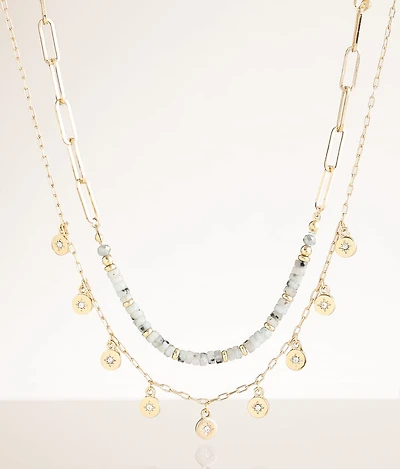 2 Pack Coin & Bead Necklace Set