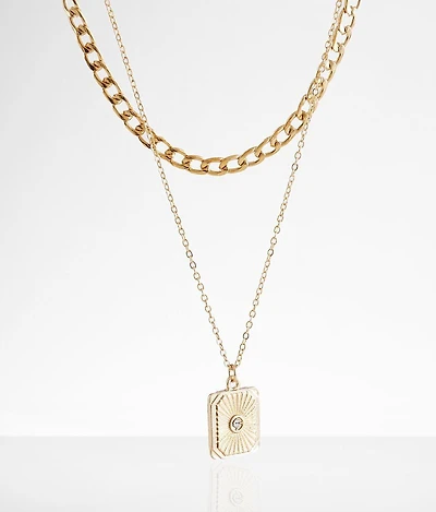 Embossed Pendant Necklace