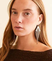 Rhinestone & Chain Fringe Drop Earring