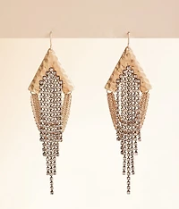 Rhinestone & Chain Fringe Drop Earring