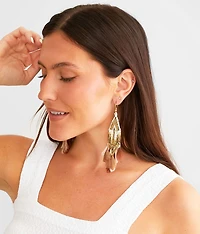Feather Fringe Drop Earring