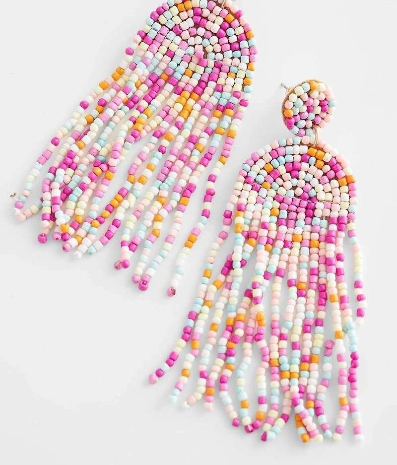 Seed Bead Fringe Earring
