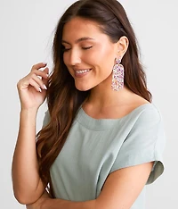 Seed Bead Fringe Earring