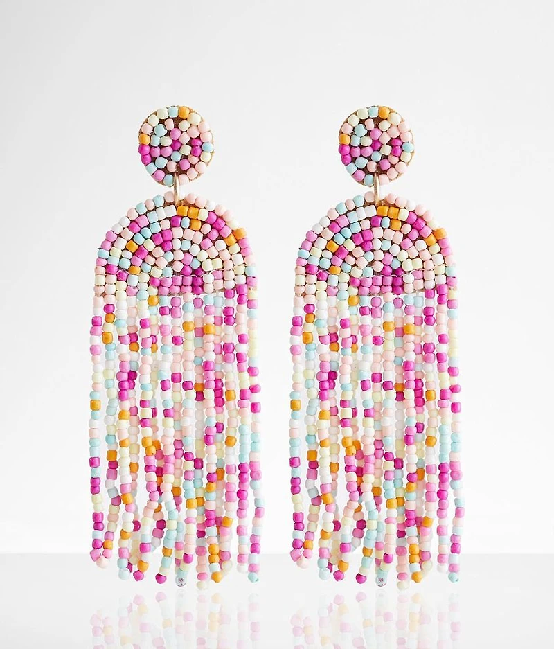 Seed Bead Fringe Earring