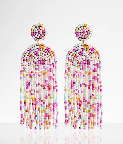 Seed Bead Fringe Earring