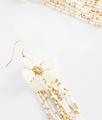 Seed Bead Flower Earring