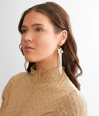 Seed Bead Flower Earring