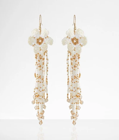 Seed Bead Flower Earring
